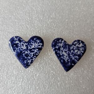 Handmade Ceramic Heart Earrings